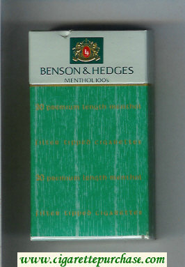 Benson and Hedges Menthol 100s cigarettes hard box